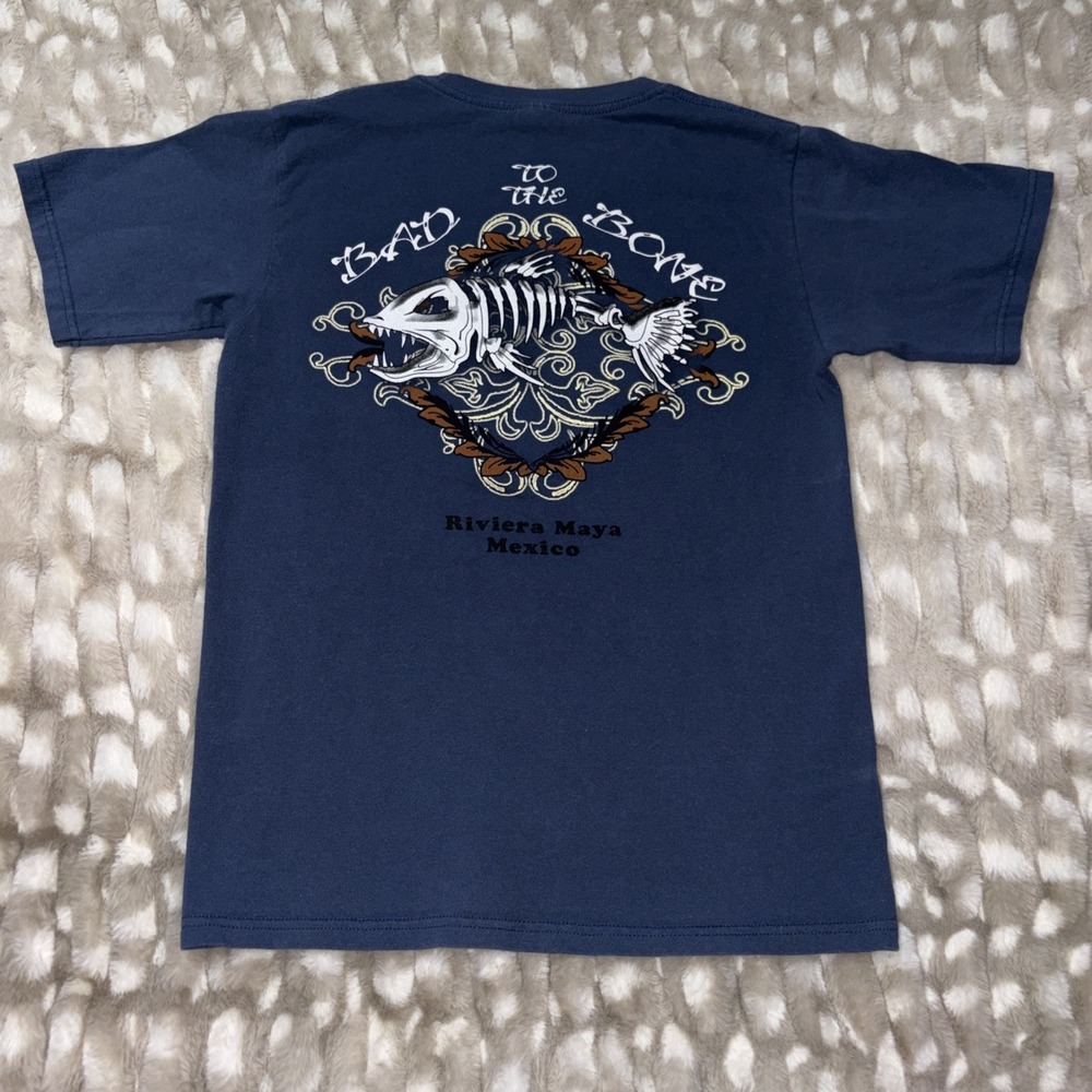 Men's YAZBEK BAD TO THE BONE Riviera Maya Mexico t-shirt size S